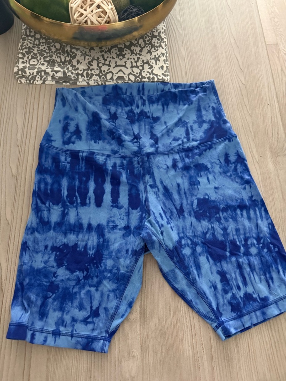 Lululemon Align Blue Tie-Dye High-Waist Biker Shorts